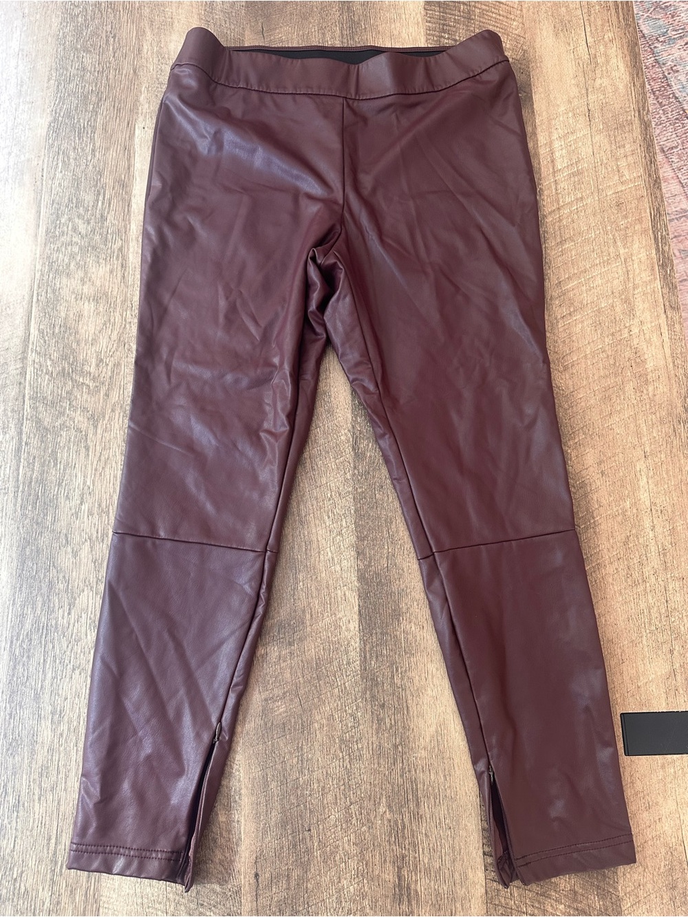 a new day Faux Leather Leggings in Deep Burgundy